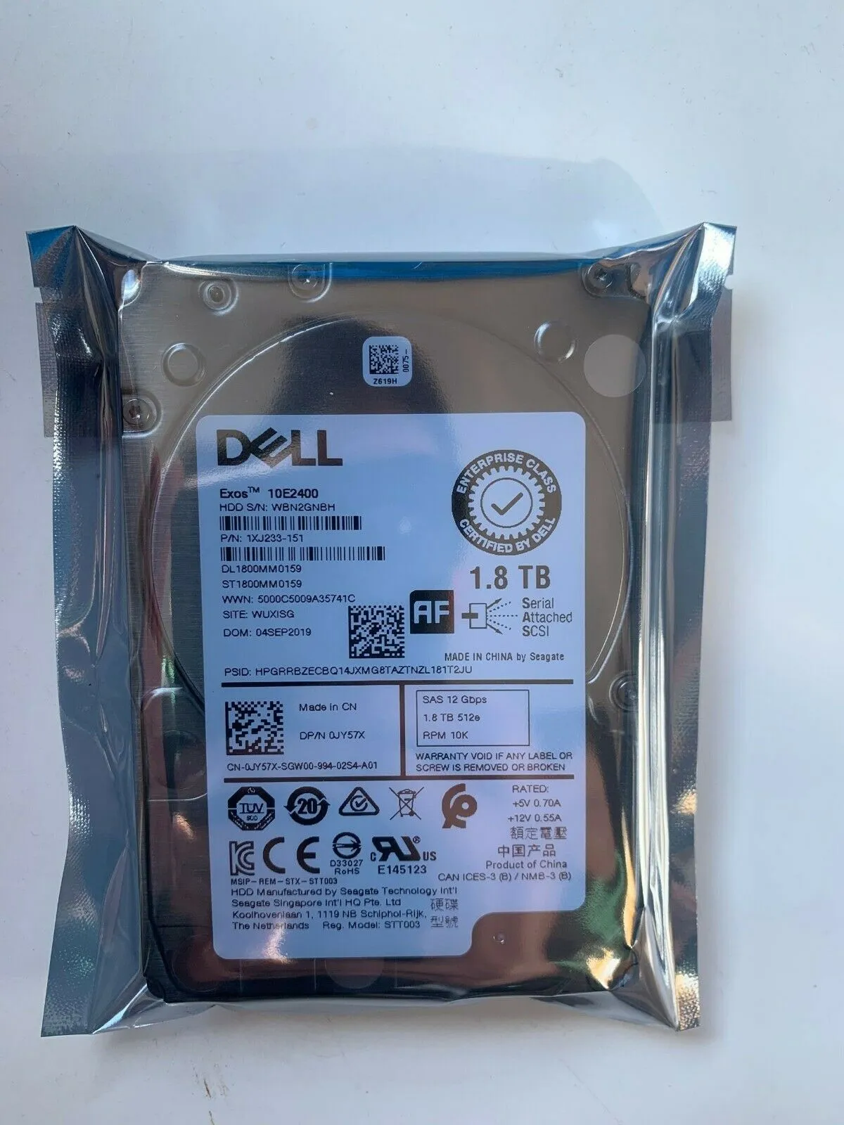 Dell JY57X 1.8TB SAS 10K RPM 12G 512e ST1800MM0159 HDD Festplatte