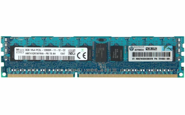 HP 731656-081 8GB PC3L-12800R DDR3 1600 Mhz ECC Reg. RAM HMT41GR7BFR4A-PB