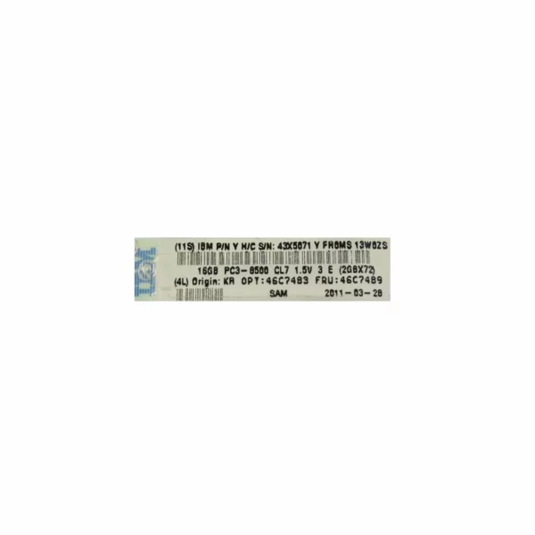IBM 16GB DDR3-1066 PC3-8500R 4Rx4 CL7 RDIMM 46C7483 46C7489 49Y1418 49Y1400 – Bild 5