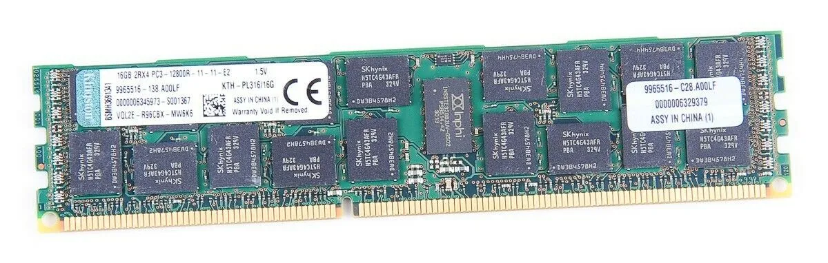 Kingston 16GB 1600 Mhz DDR3 PC3-12800R 2Rx4 ECC Registered RAM KTH-PL316/16G