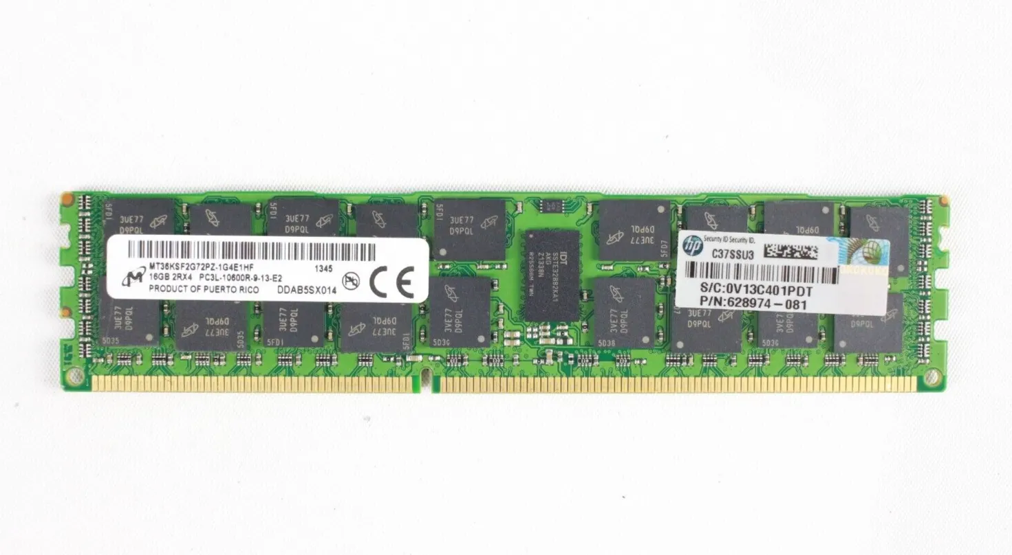 Micron MT36KSF2G72PZ-1G4 8GB PC3L-10600R DDR3-1333 Mhz 2Rx4 Registered RDIMM ECC RAM