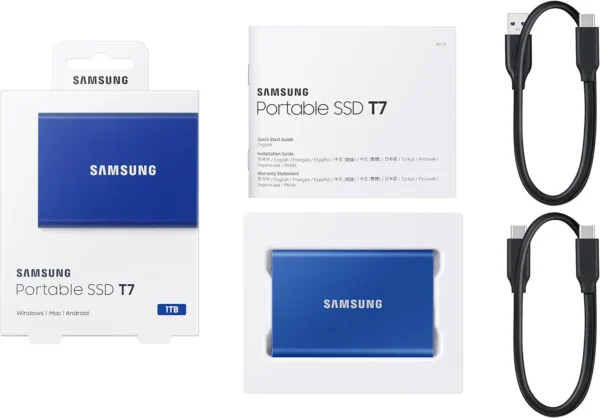 Samsung Portable SSD T7 1TB Externe SSD Blau MU-PC1T0H/WW für Mac, PC, Smartphone – Bild 5
