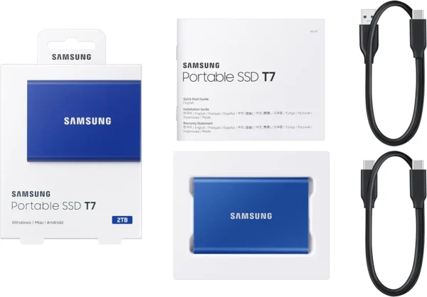Samsung Portable SSD T7 2TB Externe SSD Blau MU-PC2T0H/WW für Mac, PC, Smartphone – Bild 6