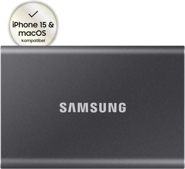 Samsung Portable SSD T7 2TB Externe SSD Grau MU-PC2T0T/WW für Mac, PC, Smartphone