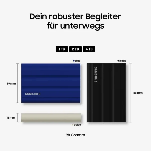 Samsung T7 Shield 1TB NVMe Tragbare Externe SSD MU-PE1T0S/EU für Mac,PC,Smartphone – Bild 4