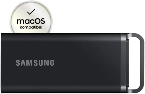 Samsung Portable SSD T5 EVO, 4 TB, USB 3.2 Gen. 1, 460 MB/s Lesen, 460 MB/s Schreiben, Externe Festplatte für Mac, PC, Android, Smart TVs und Spielkonsolen, Inkl. USB-C-Kabel, MU-PH4T0S/EU