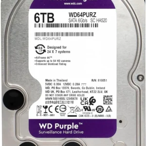 Western Digital WD Purple 6TB 3,5 Zoll SATA 6 Gb/s Interne Festplatte (WD64PURZ)