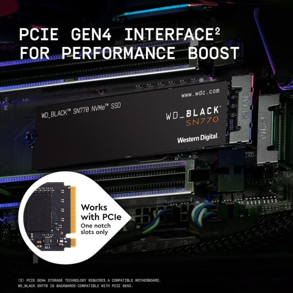 WD_BLACK SN770 NVMe SSD 1TB High-Performance Gaming SSD, PCIe Gen4, M.2 2280 WDS100T3X0E – Bild 4