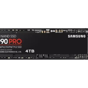 Samsung 990 PRO NVMe M.2 SSD 4TB, PCIe 4.0, 7.450 MB/s Lesen, 6.900 MB/s Schreiben MZ-V9P4T0BW Samsung 990 PRO NVMe M.2 SSD , 4 TB, PCIe 4.0, 7.450 MB/s Lesen, 6.900 MB/s Schreiben, Interne SSD für Gaming und Videobearbeitung, Schwarz, MZ-V9P1T0BW Digitale Speicherkapazität 4 TB Festplattenschnittstelle PC Card Konnektivitätstechnologie PCI Express 4.0 Marke Samsung Besonderes Merkmal Tragbar Festplatten-Formfaktor 2,5 Zoll Beschreibung der Festplatte Festkörper-Laufwerk Kompatible Geräte Laptop, PC, Desktop Installationstyp Interne Festplatte Farbe Black Info zu diesem Artikel Leistungsstarke PCIe 4.0 NVMe SSD für High-End-Gaming auf dem PC sowie für 4K-Video- und 3D-Bearbeitung, Datenanalyse und mehr Atemberaubende Geschwindigkeit: Sequentielle Lese-/Schreibgeschwindigkeiten von bis zu 7.450 MB/s bzw. 6.900 MB/s bei allen Varianten von 1 bis 4 TB Speicherkapazität Hohe Zuverlässigkeit und lang anhaltende Leistung dank Heat Spreader und Dynamic Thermal Guard-Technologie zum Schutz vor Überhitzung Speicherkapazitäten von bis zu 4 TB im kompakten M.2-Formfaktor (2280), Ideal für leistungsstarke (Gaming-)PCs und Notebooks/Ultrabooks Einfache Laufwerksverwaltung, mit benutzerfreundlicher Samsung Magician Software für Laufwerk-Updates und Leistungsoptimierung Lieferumfang: 1 x Samsung 990 PRO NVMe M.2 SSD, Speicherkapazität: 1 TB Produktbeschreibung des Herstellers Explosives Tempo für intensives Gaming Entdecke die starke Leistung mit PCIe 4.0 und erlebe rasante Geschwindigkeit, um dich der Konkurrenz zu stellen. Die Wärmeregulierung des Samsung Controllers bietet hohe Energieeffizienz bei gleichbleibend hoher Geschwindigkeit und Performance. So steht dem Gaming-Spaß nichts mehr im Weg.¹ PCIe mit rasanter Geschwindigkeit Angepasste Performance: 40 % und 55 % schnellere zufällige Lese- und Schreibgeschwindigkeit im Vergleich zur 980 PRO, bis zu 1.400 K / 1.550 K IOPS sowie sequentielle Lese-/Schreibgeschwindigkeiten von bis zu 7.450 / 6.900 MB/s.² ³ ⁴ Bahnbrechende Energieffizienz Höhere Leistung verbraucht oftmals mehr Strom. Nicht mit der 990 PRO. Erlebe mit der NVMe SSD einen geringen Strombedarf durch eine um über 50 % pro Watt verbesserte Leistung gegenüber dem Vorgängermodell.⁵ Der Performance-Macher Dein Spiel-Spaß wird in weite Sphären katapultiert. Denn durch eine Leistungsverbesserung um mehr als 55 % gegenüber dem Vorgängermodell ermöglicht die interne SSD schnellere Ladevorgänge für ein authentischeres Gaming-Erlebnis von Playstation 5- und PC-Spielen mit Direct Storage Funktion.⁶ ⁷ ⁸ Smarte Temperaturregulierung Der nickelbeschichtete Controller und der hochmoderne thermische Steueralgorithmus regulieren die Wärme und ermöglichen so uneingeschränkte Performance. Das Heatspreader-Label kontrolliert die Wärme des NAND-Chips, während die Dynamic-Thermal Guard-Technologie die Temperaturen reguliert. Samsung Magician Software Die benutzerfreundliche Software-Lösung hilft dir dabei, immer ein Auge auf deine interne SSD zu haben. Damit kannst du dein Laufwerk mit Updates immer auf dem neusten Stand halten, Statusparameter und Geschwindigkeit überwachen und sogar die Leistungsfähigkeit optimieren