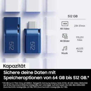 Samsung Type-C USB 3.2 Gen 1 Flash Drive 512GB Blau Speicher 512GB MUF-512DA/APC