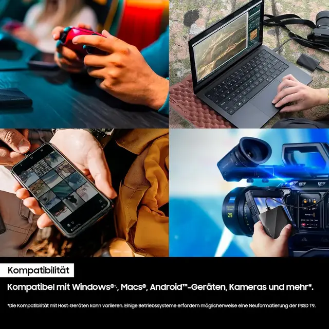 Samsung Portable SSD T9 1 TB USB 3.2 Gen2x2 Typ-C Schwarz bis 2.000 MB/s PC/Mac MU-PG1T0B/EU – Bild 6